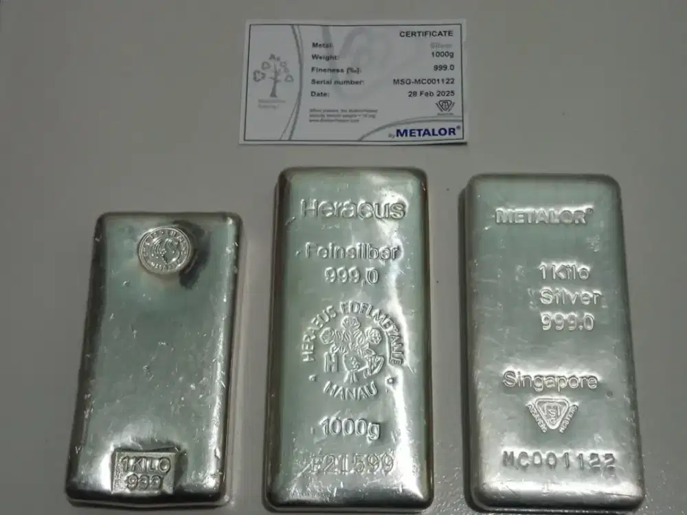 Silver Sertifikasi Singapore 1KG (37rb/gram)