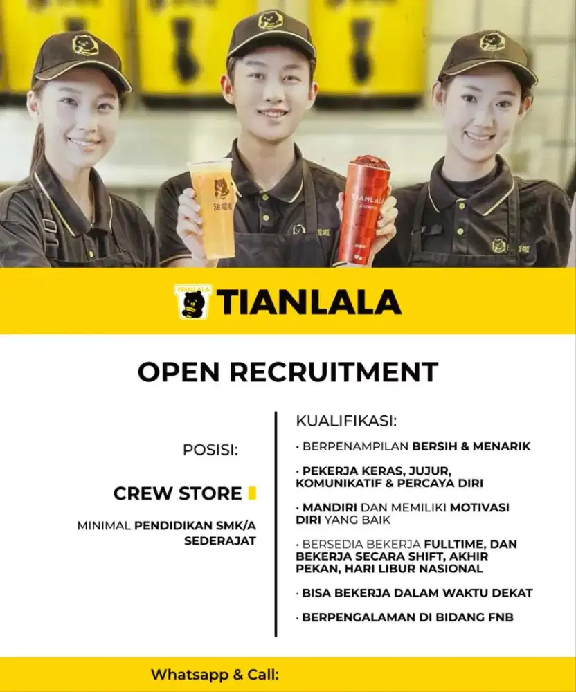 Lowongan crew store (jual minuman)