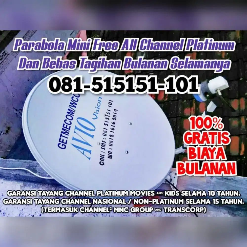 PARABOLA MINI TANPA BERLANGGANAN SELAMANYA AREA KOTA SEMARANG