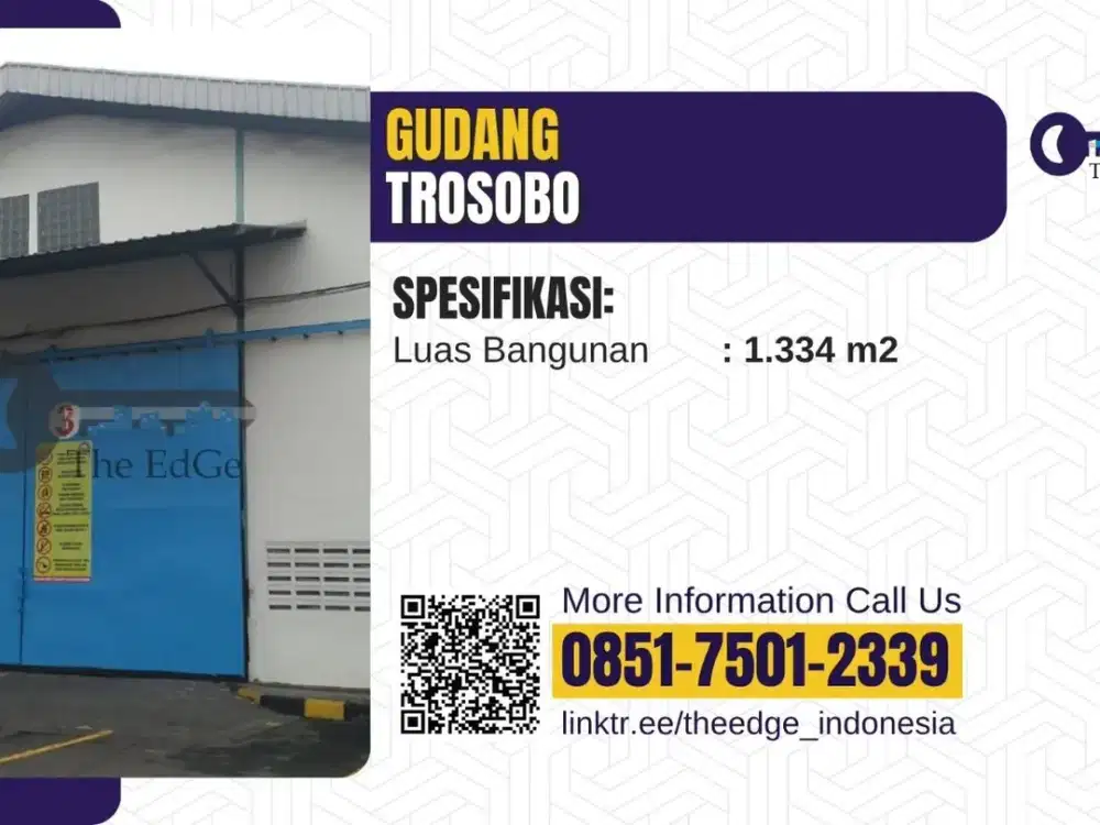 Gudang 1.334 m² Trosobo – Siap Pakai & Akses Strategis