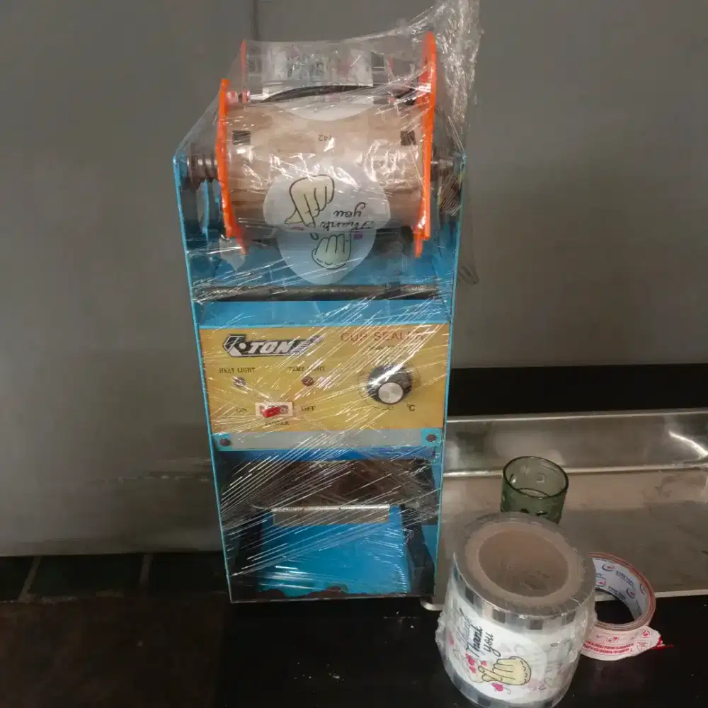 Mesin cup dealer / segel gelas + payung jualan