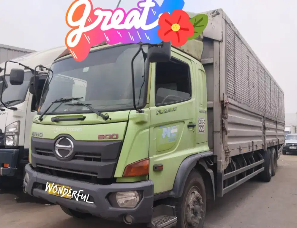 Hino Lohan 500 FL 235 Jw Tronton 6×2 Wingbox 9.7 mtr Bio Solar Turbo