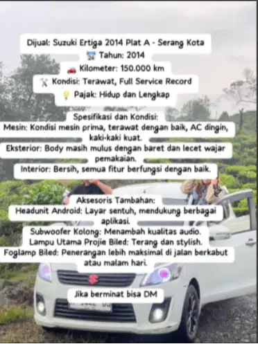 Suzuki Ertiga 2014 Plat A - Serang Kota