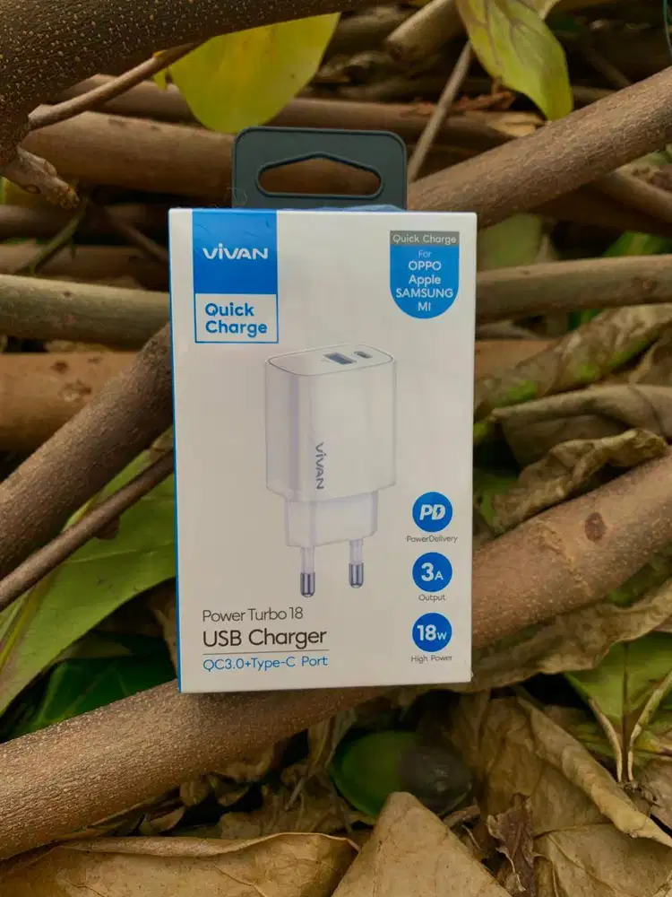 Vivan Power Turbo Adapter 18W PD QC 3.0 + Type-C 3A