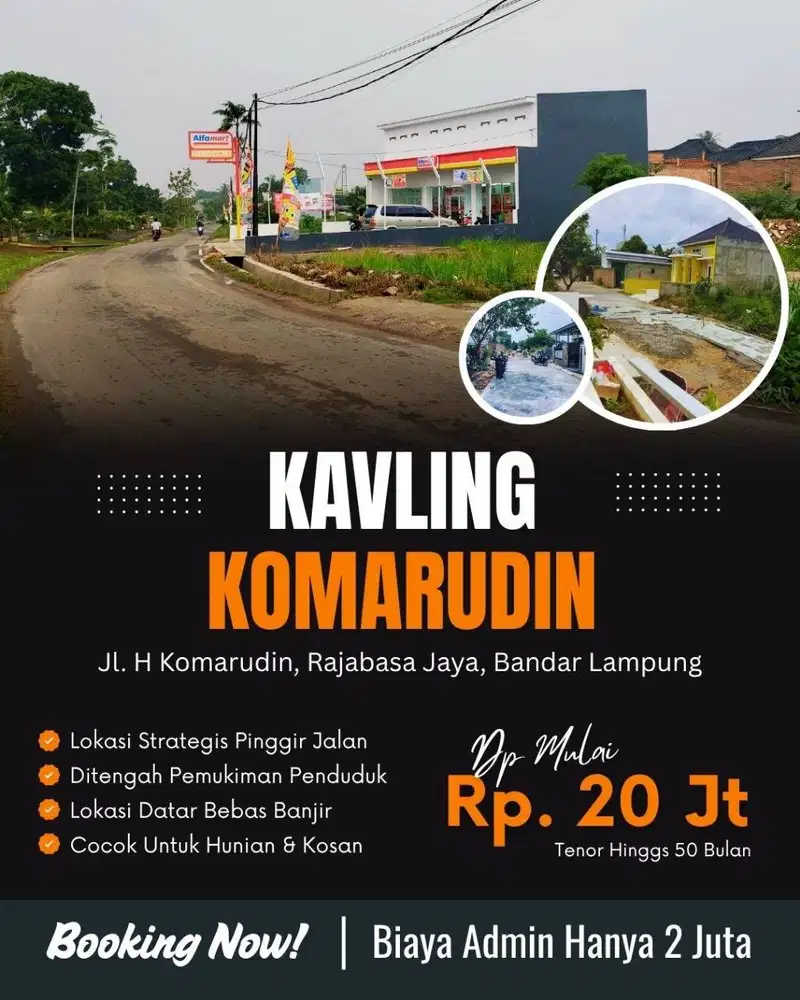 TANAH KAVLING KOMARUDIN BELAKANG KAMPUS POLINELA NEMPEL JALAN UTAMA
