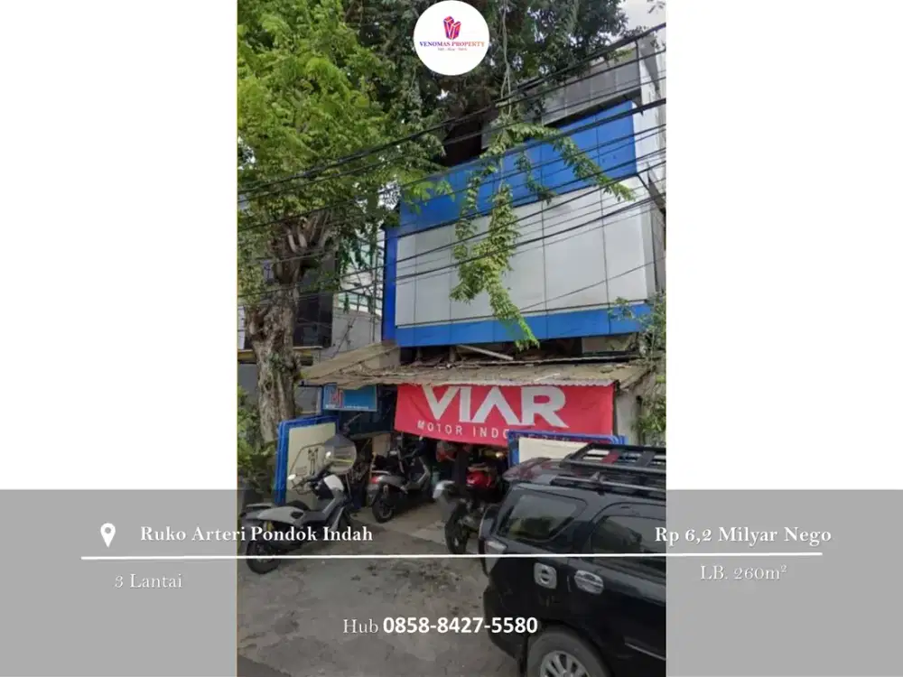 Dijual Ruko Arteri Pondok Indah 3 Lantai  + Kamar Kost