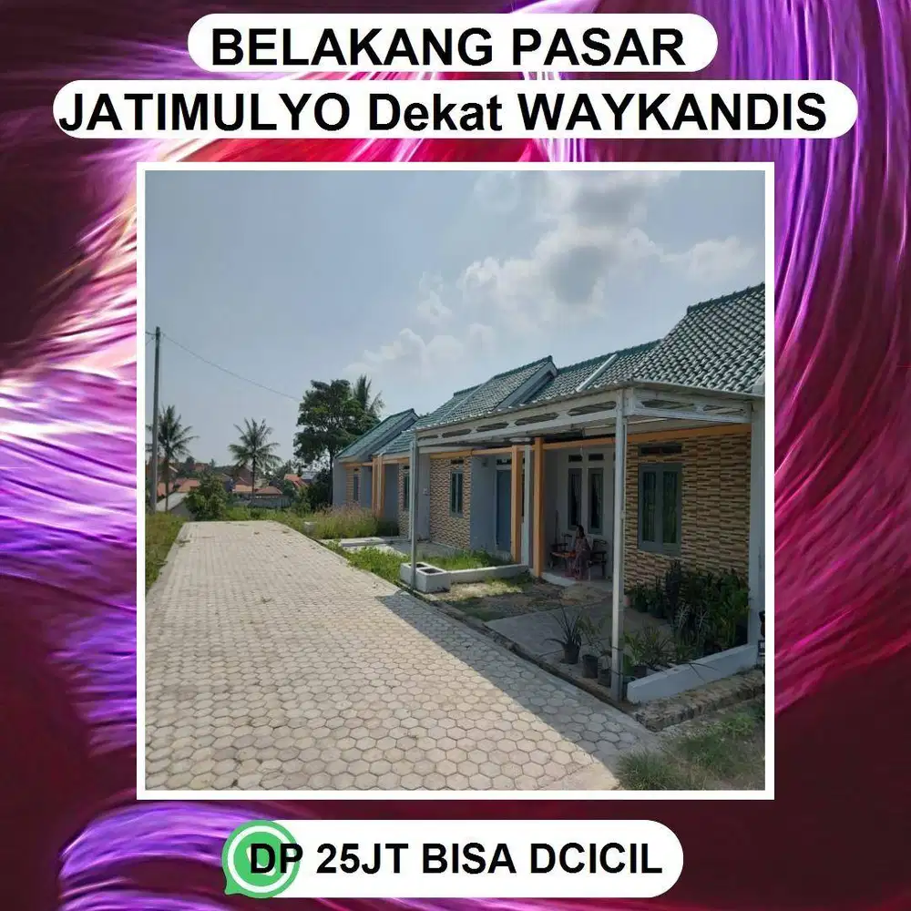 RUMAH HUNIAN Minimalis Ideal di BELAKANG PASAR DAN SPBU Jatimulyo