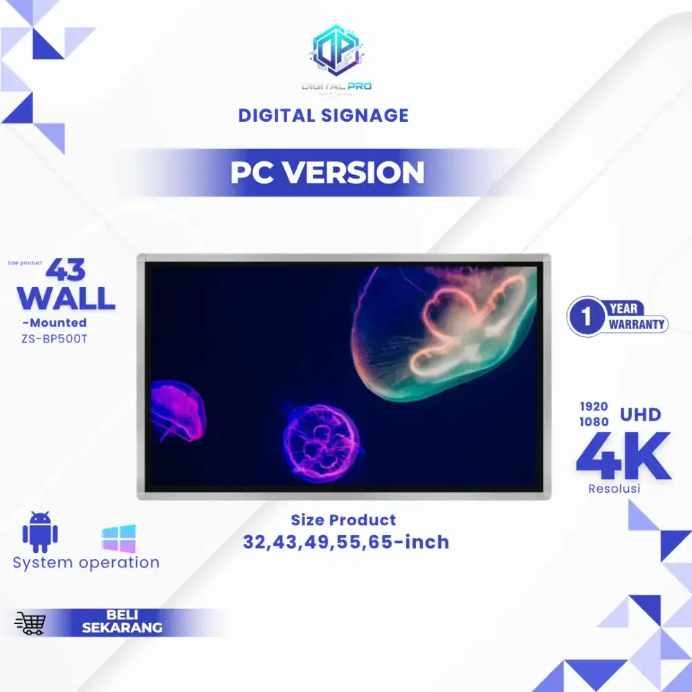 43 ZS-BP500T Digital Signage Advertising Screen Wall-mounted