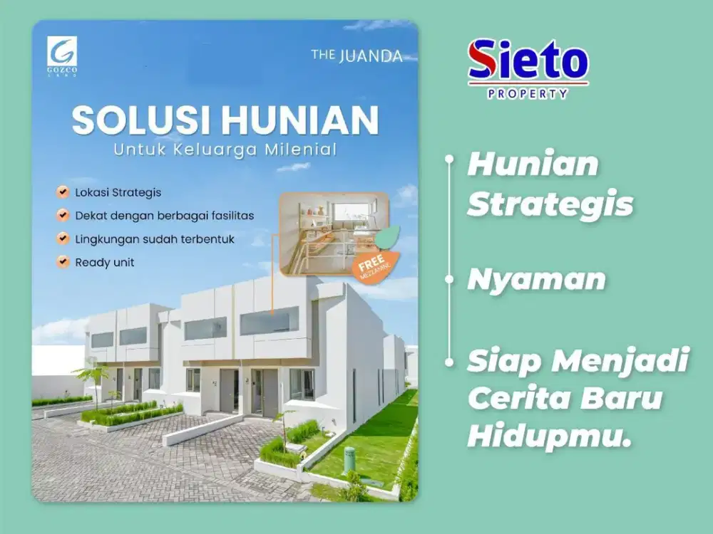 The Juanda Surabaya dengan kawasan terbaik di selatan surabaya. Lokasi Strategis di Raya Juanda, Fasilitas lengkap dan suasana asri