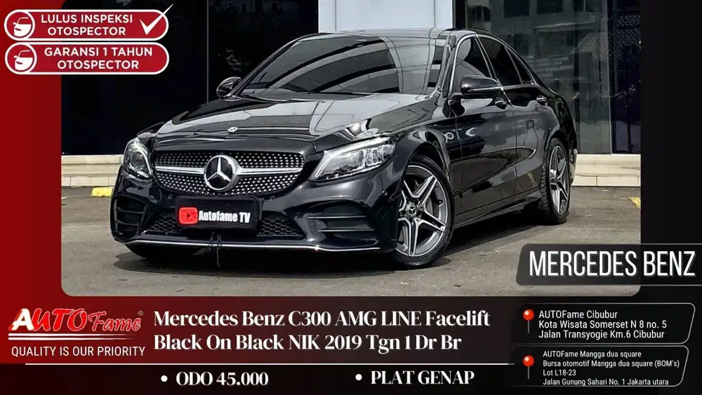 Mercedes Benz C300 AMG LINE Facelift Black On Black NIK 2019