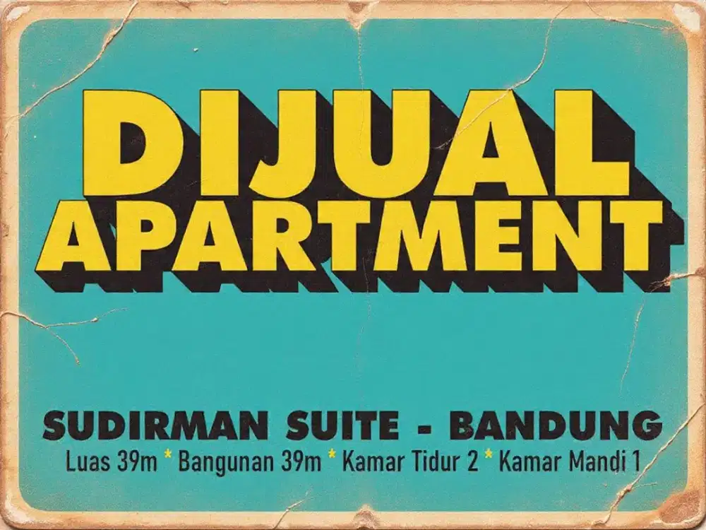 JUAL APARTMENT MURAH, SUDIRMAN SUITES, BANDUNG, SUDIRMAN, ASIA AFRIKA,
