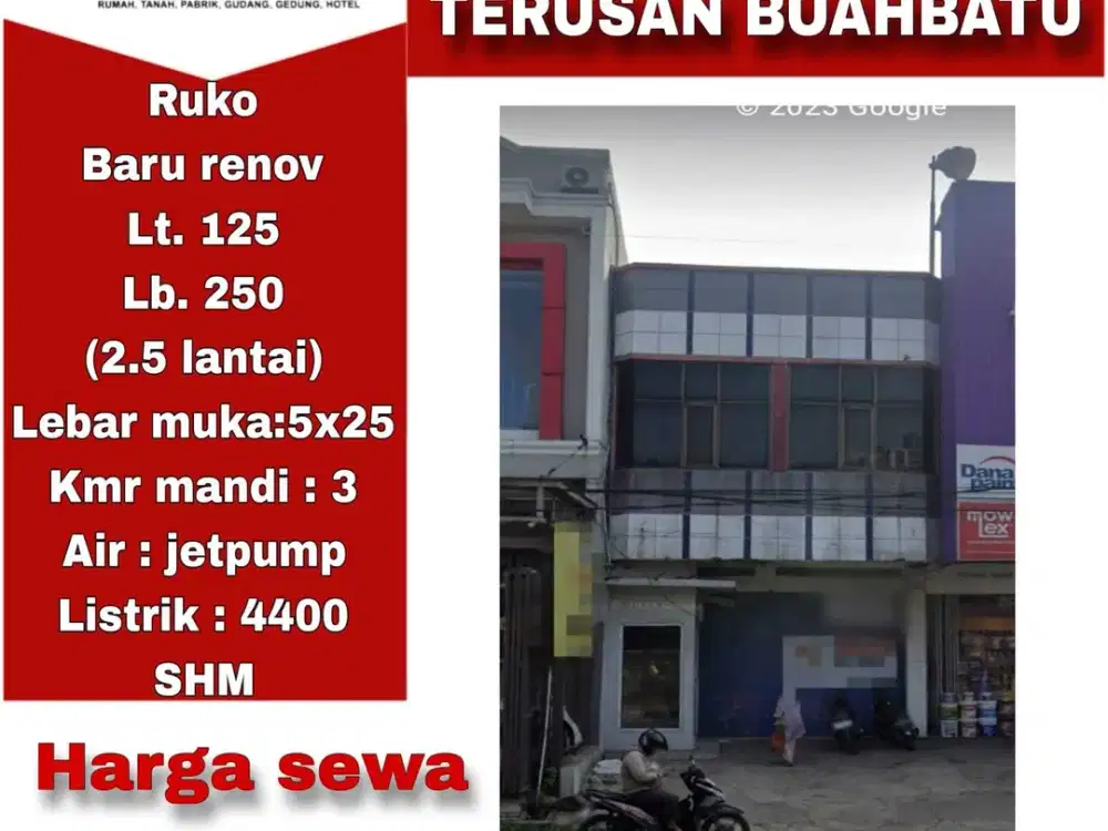 DISEWAKAN RUKO DI TERUSAN BUAH BATU BANDUNG - BARU RENOVASI --NE