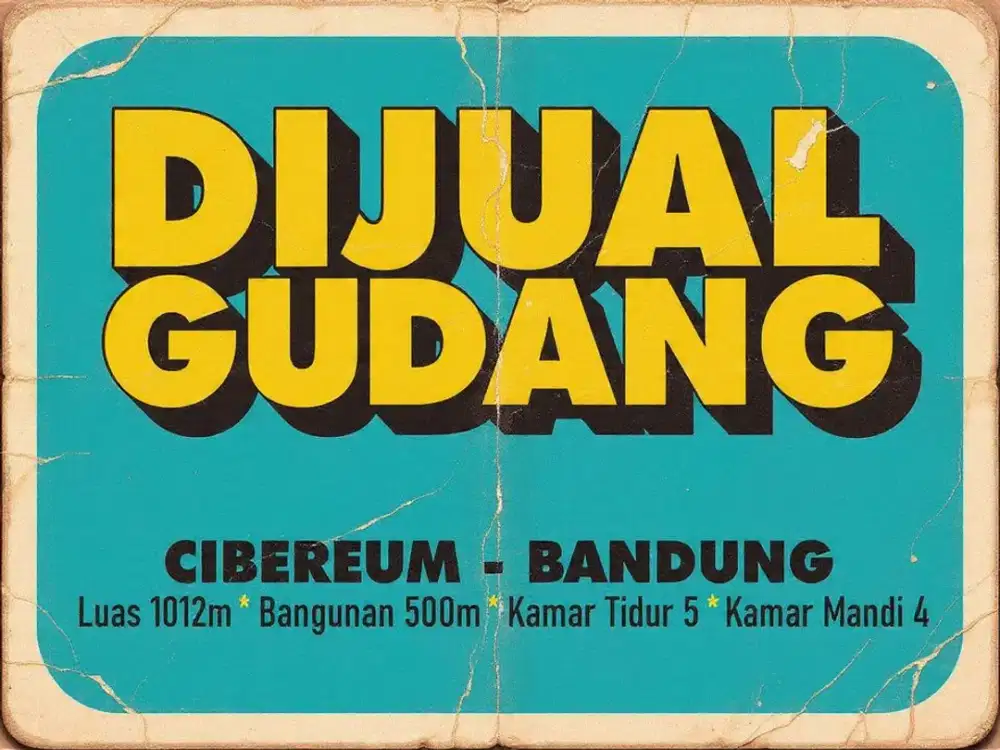 JUAL GUDANG MAIN ROAD DI, CIBEREUM, ANDIR, CIMAHI TENGGAH, SUDIRMAN,