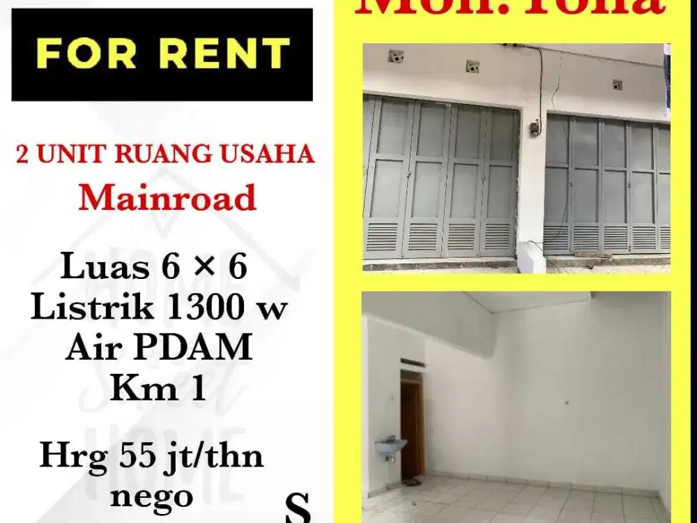 DISEWAKAN 2 UNIT RUANG USAHA DI MOH TOHA BANDUNG