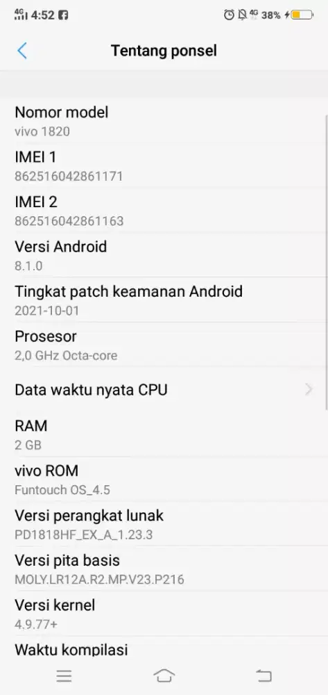 Vivo y91 layar retak