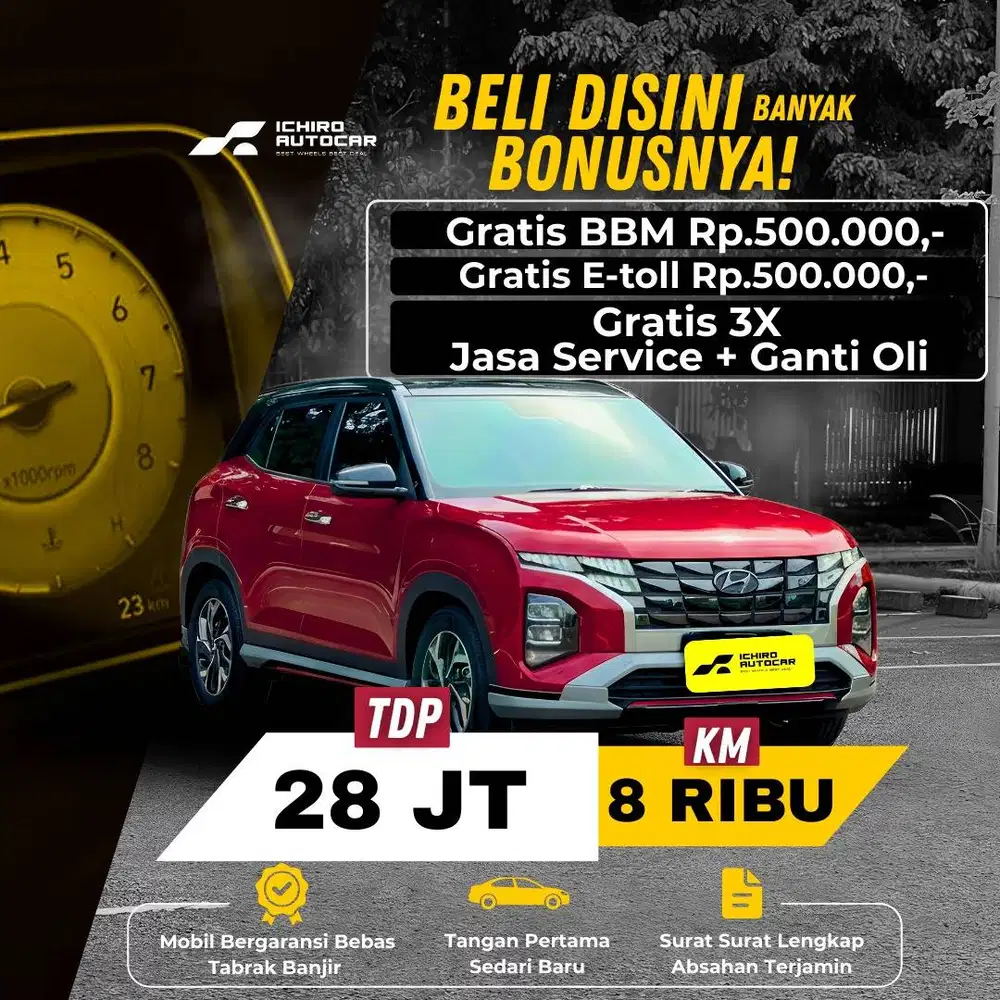HYUNDAI CRETA PRIME TWO TONE 2022 PAJAK 10.26 KM 8 RIBU NO POL B GENAP