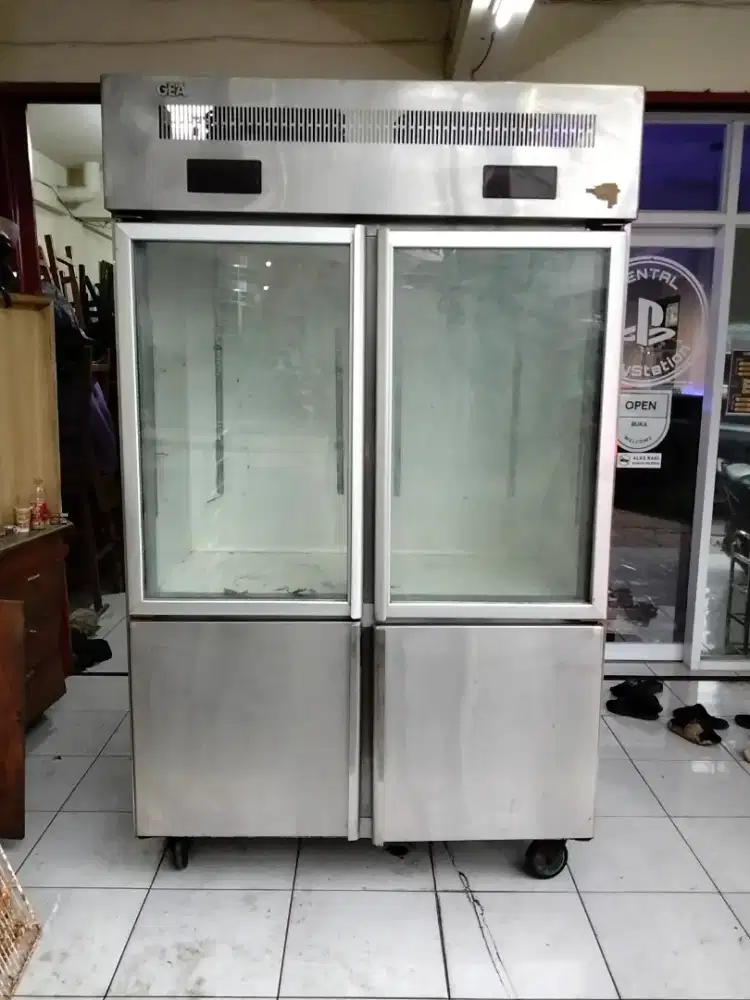 Combi glass door cooler freezer