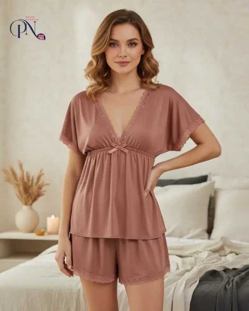 Setelan Lingerie Rose Peluk Nyenyak