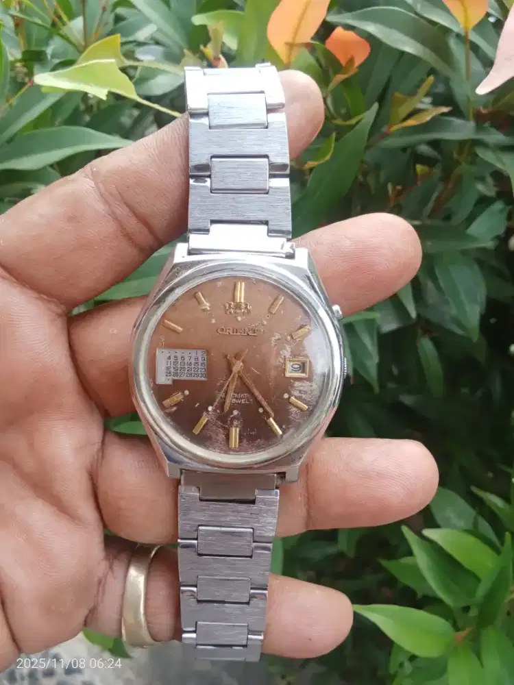 Jam Orient kalender vintage otomatis original