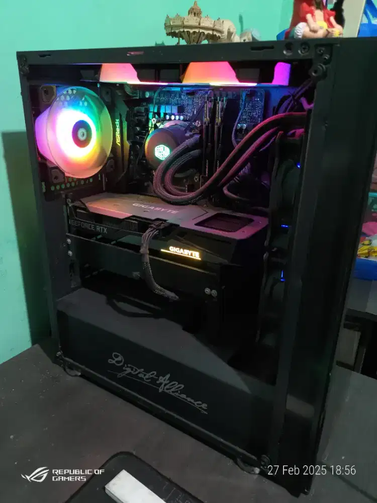 Pc gaming i5 8400 + rtx 3060 ti + monitor 24inch 144hz satu set