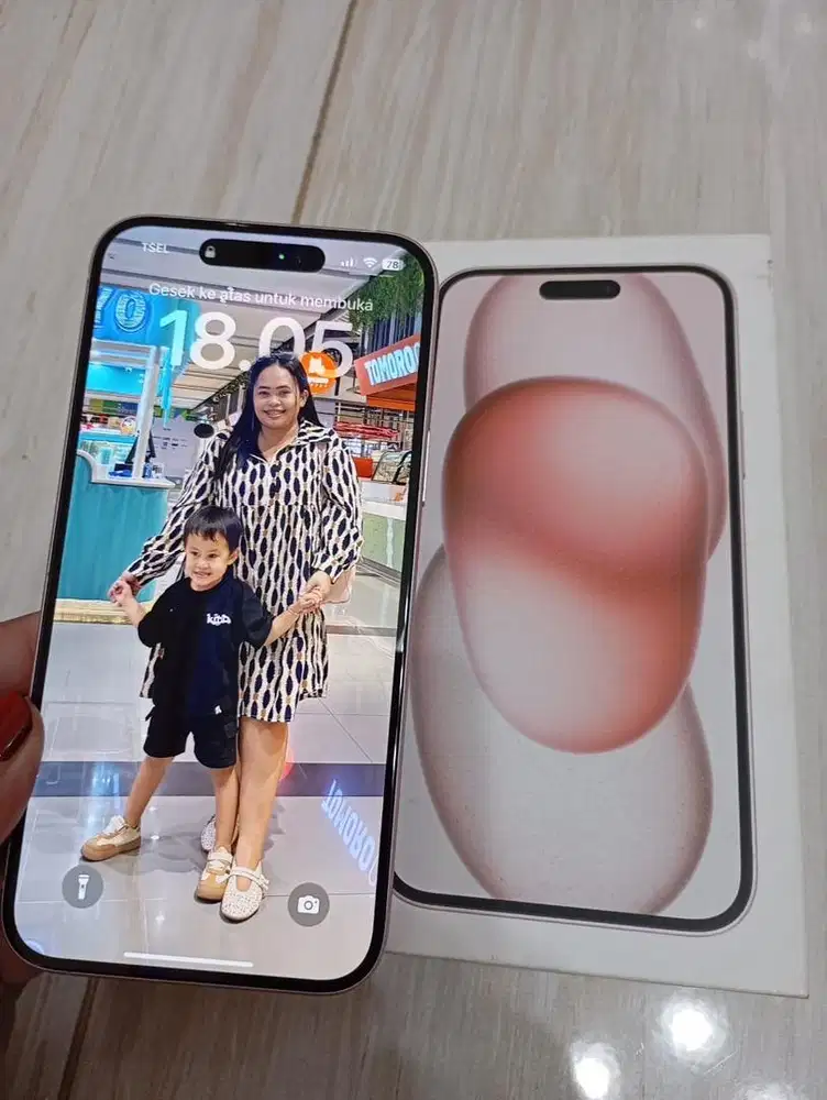 Jual Iphone 15 plus 128 pink resmi ibox pemakaian pribadi
