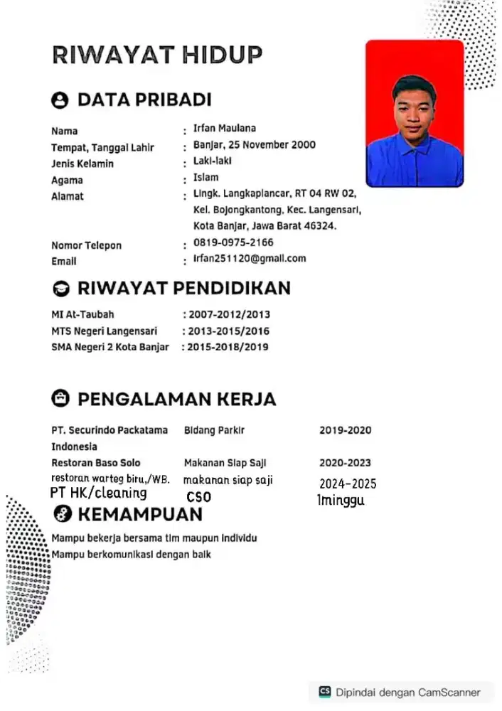 Nyari kerjaan apa aa