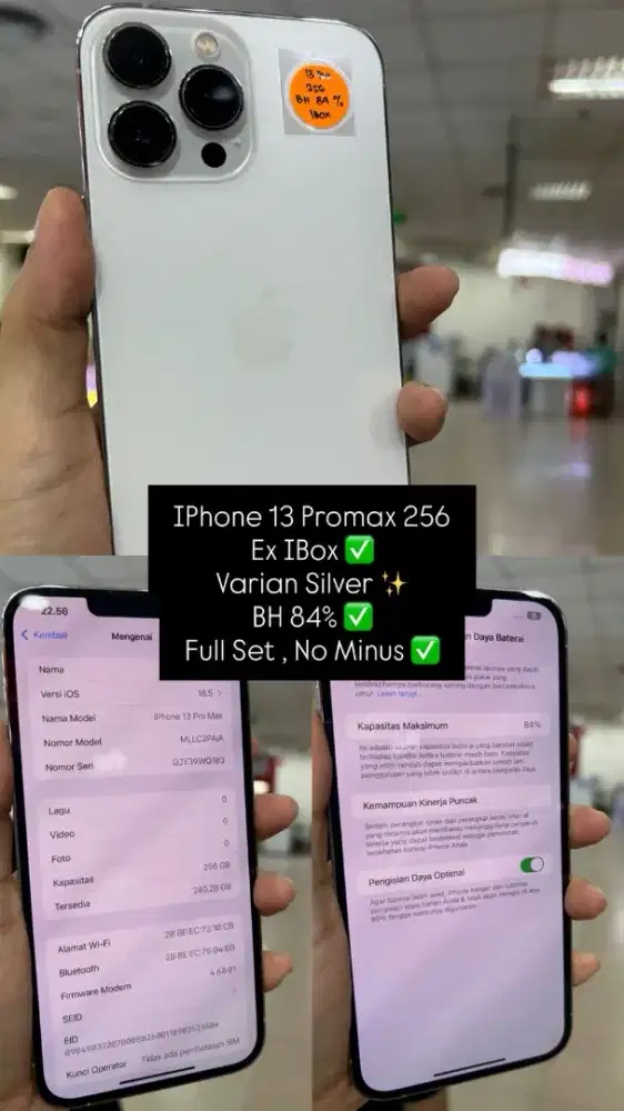 Iphone 13 Promax 256 ex Ibox Silver BH 84%
