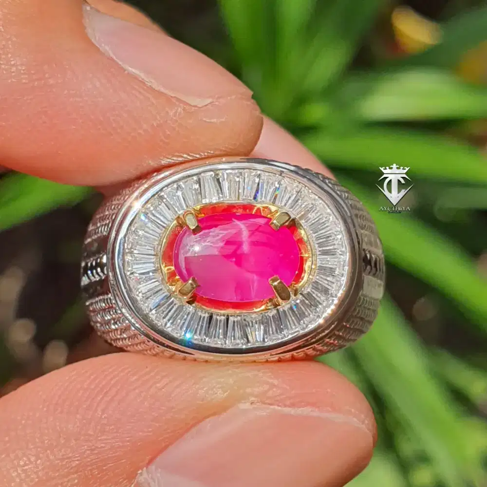 EXTREME RARE Gems Natural Cat Eye RED Ruby Burma 1.84 Ct No Heat Memo