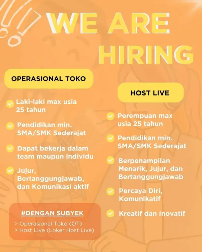 DIBUTUHKAN SEGERA!!!