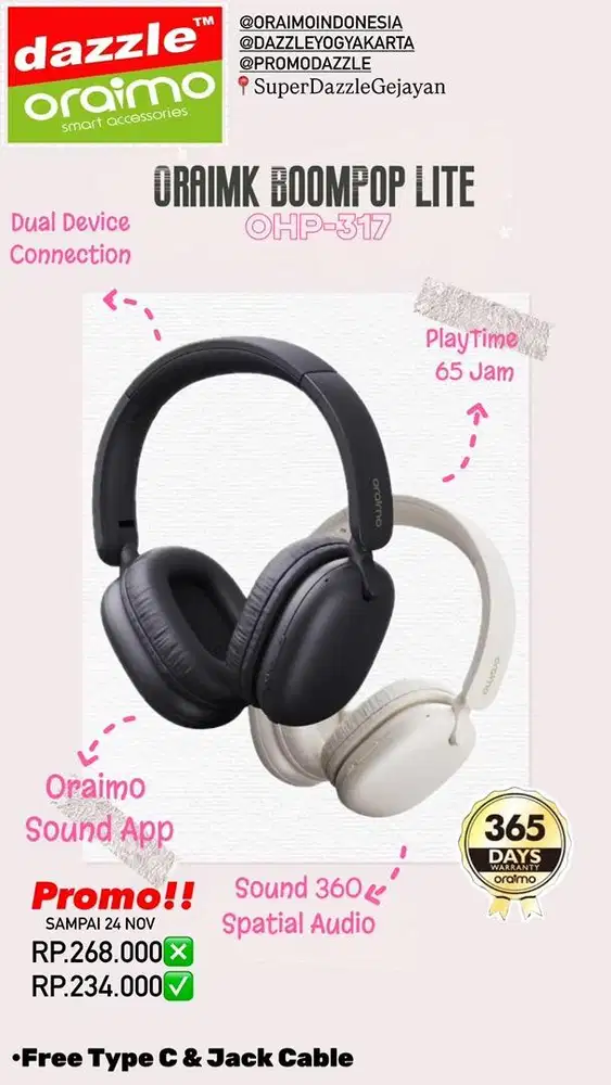 Headphone Oraimo BoomPop Lite OHP-317