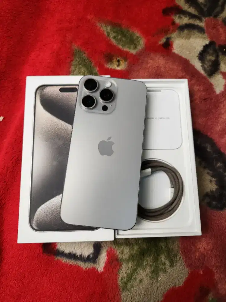 IPHONE 15 PROMAX 256 IBOX MULUS, NATURAL TITANIUM FULLSET ORIGINAL