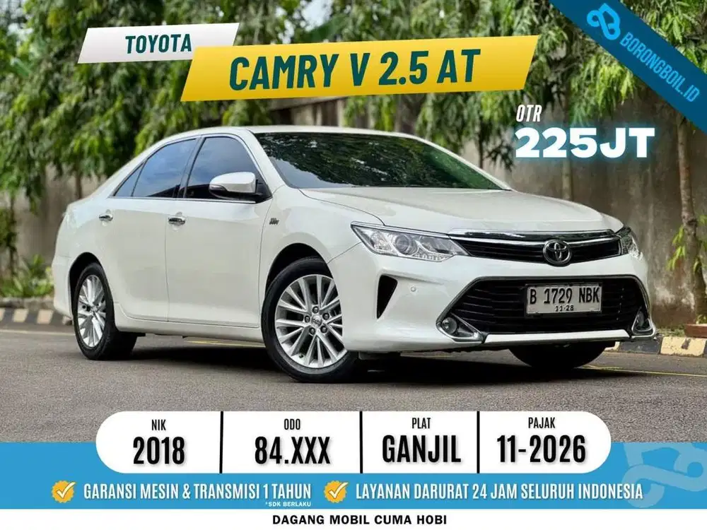 DP 5JT!!CAMRY 2.5 V AT 2018 PUTIH FAVORIT