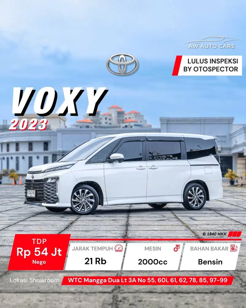 [KM 21 RB] Toyota Voxy 2023 Putih LOW KM Perfect Condition