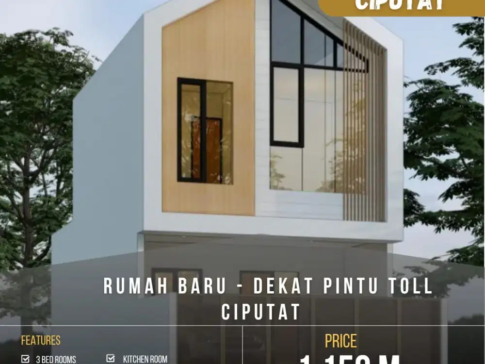 Di jual Rumah Baru Model Scandinavia CIPUTAT dekat pintu toll