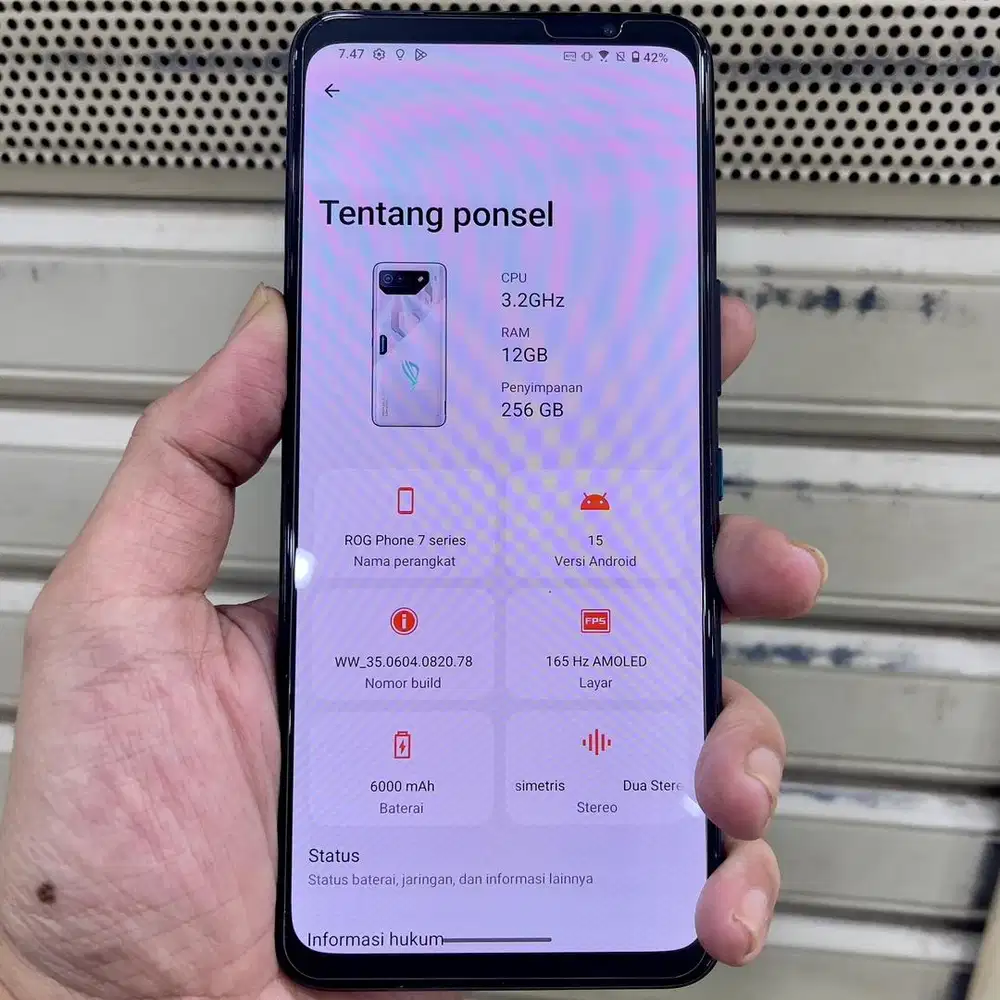 Asus rog 7 ram 12 / 256 resmi fullset original