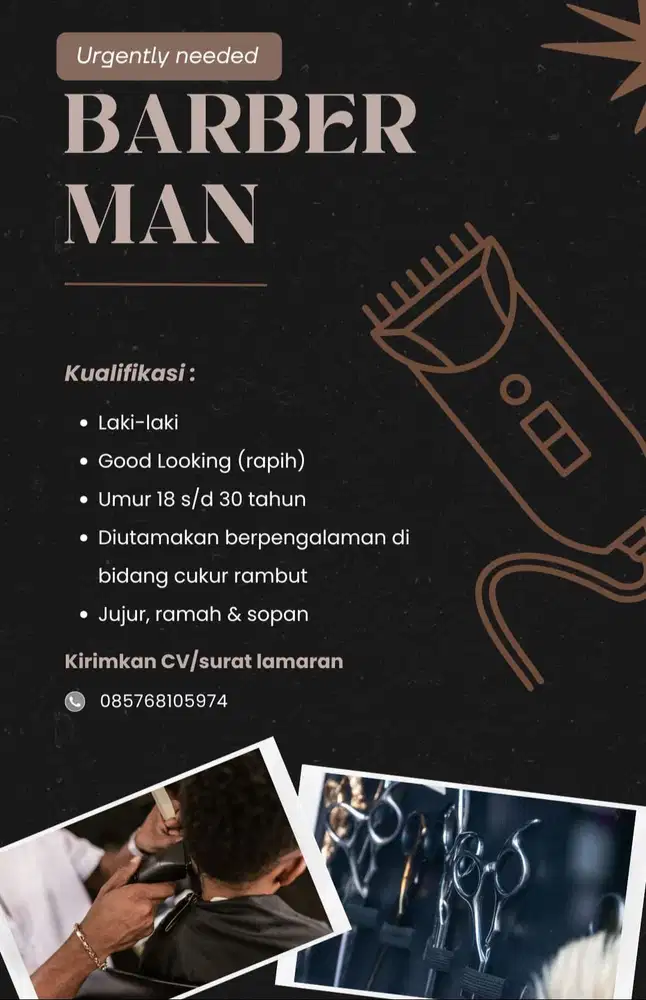 Dibutuhkan capster atau pencukur rambut yang teliti dan rapi