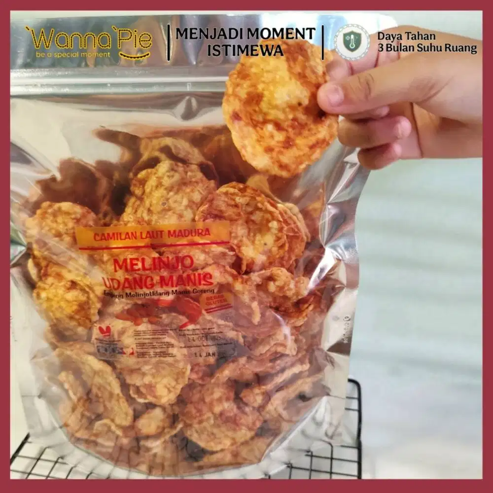 Ukuran Sedang Camilan Laut Madura Emping Melinjo Udang Manis Gurih