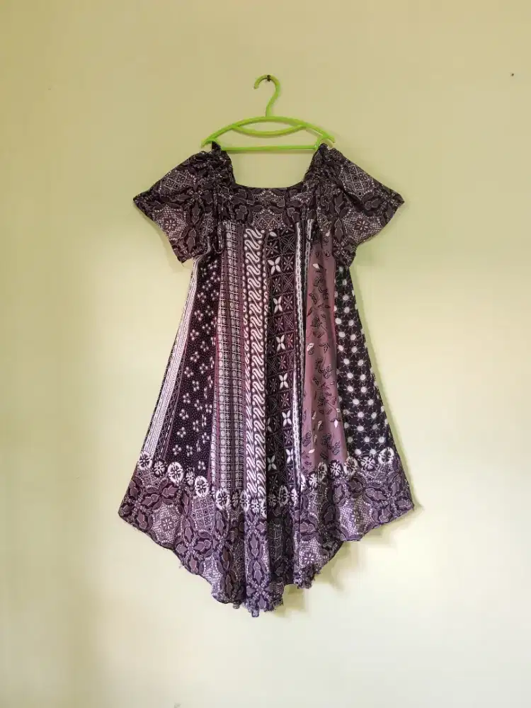 Dress / Daster Batik Serut Oval / Mayung Abu-abu