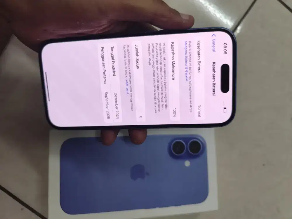 iPhone 16 blue 128gb iBox fullset mulus bh 100% garansi on