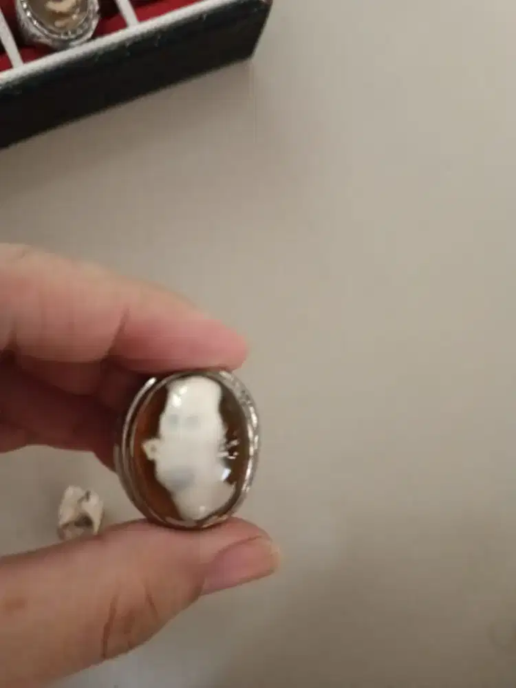 cincin pria batu akik gambar motiv alam natural original