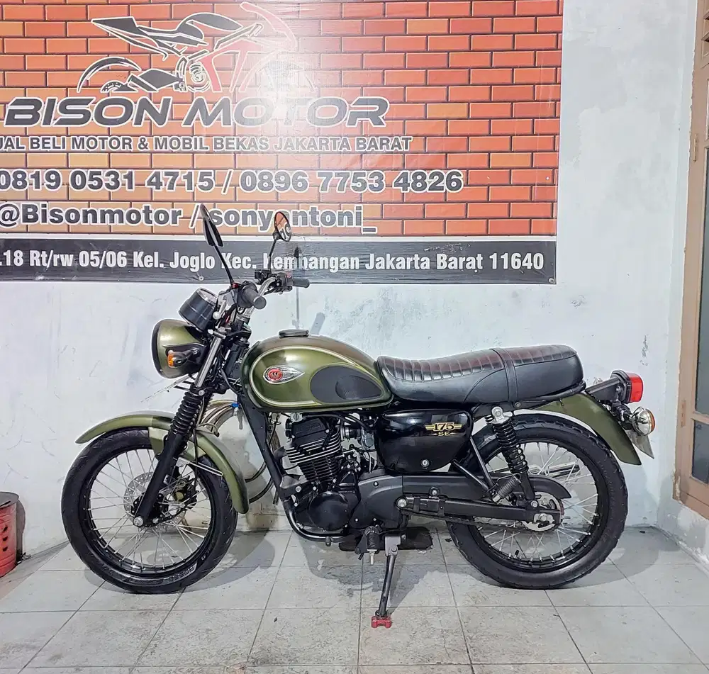 KAWASAKI W175 SE ARMY W 175 TAHUN 2018 ISTIMEWA WARNA HIJAU