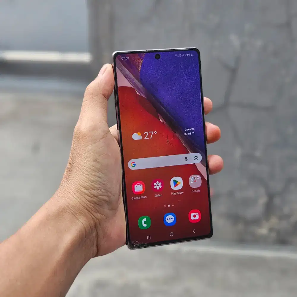 SAMSUNG GALAXY NOTE 20 SEIN 8/256 GB DUAL SIM MINUS RETAK 100% NORMAL