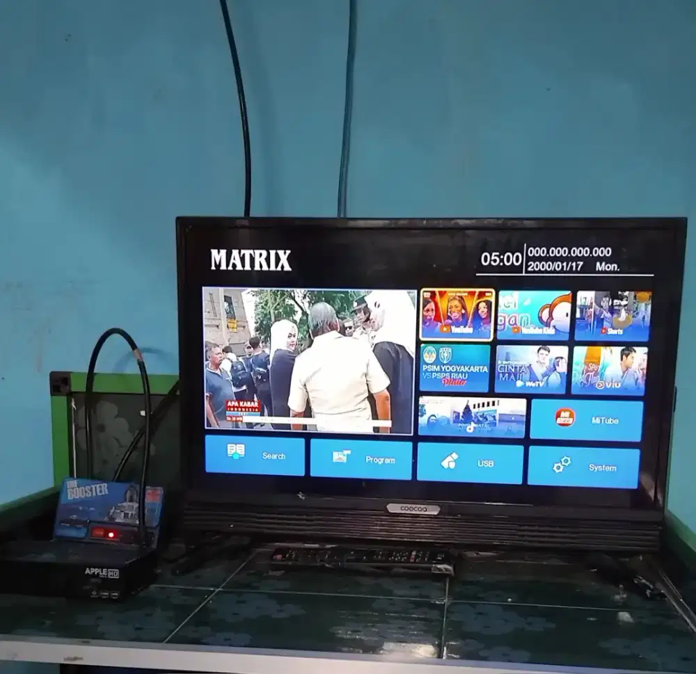 Paket Lengkap!! TV LED Coocaa 24 Inch + STB + Antena + Booster