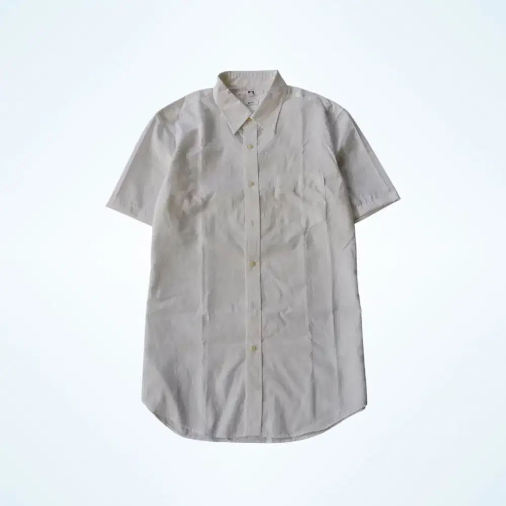 KEMEJA UNIQLO PUTIH LENGAN PENDEK TEXTURED M SLIM FIT