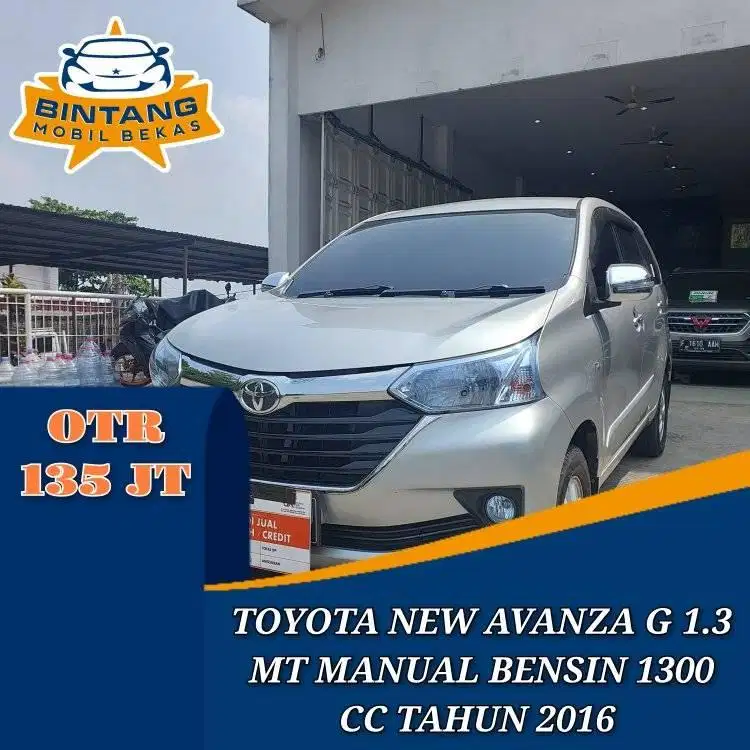 TOYOTA NEW AVANZA G 1.3 MT MANUAL 1300 CC BENSIN TAHUN 2016