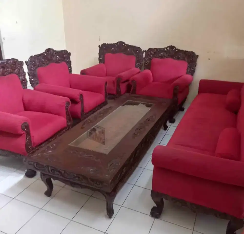 Sofa set kayu jati murah gratis ongkir