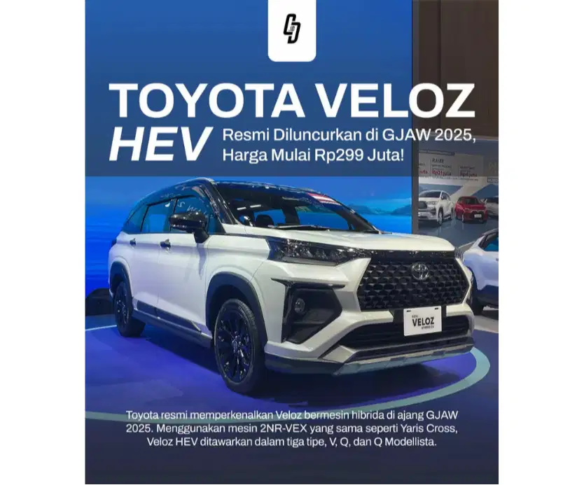 [MOBIL BARU] GJAW VELOZ READY STOCK