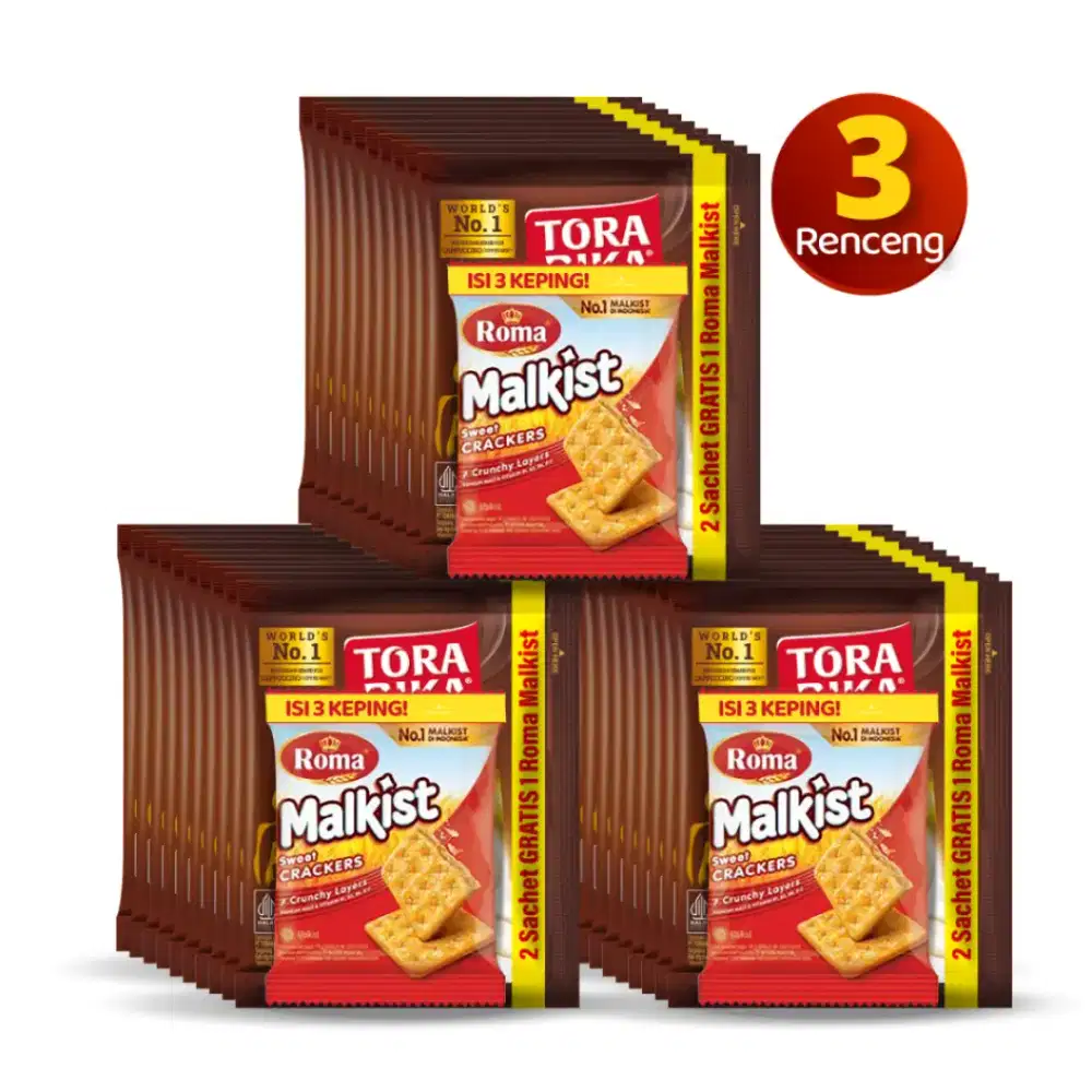 Paket 3 Renceng Torabika Cappucino, Gratis Roma Malkist + diskon 10%