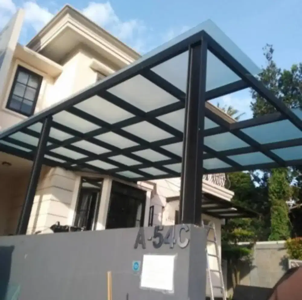 Kanopi atap kaca+samblas