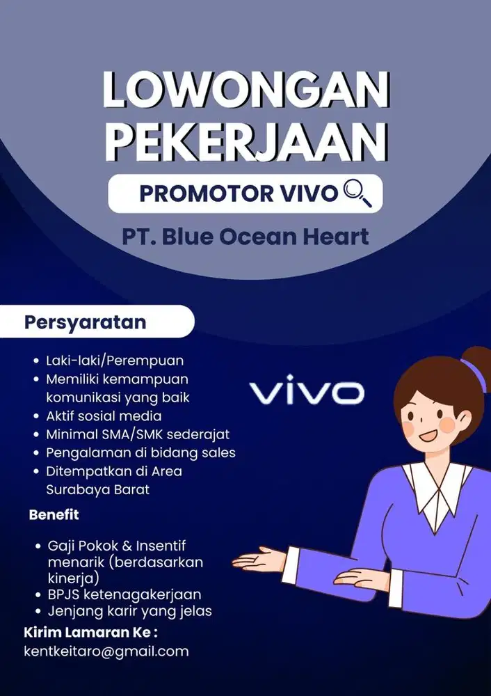 DIBUTUHKAN SEGERA! Promotor VIVO untuk area Pakuwon Surabaya Barat